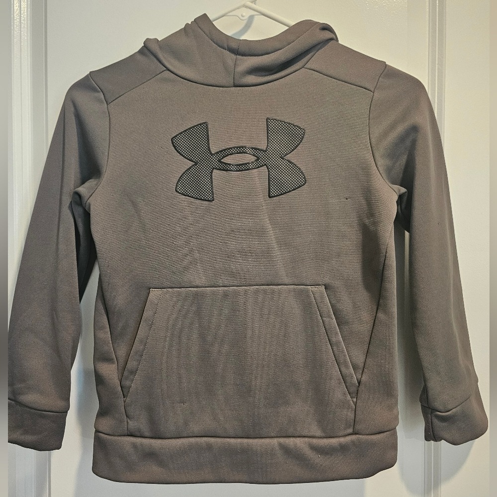 Under Armour‎ Kids Youth szS Hoodie Gray Loose Fit Pockets Sporty Spring Fall